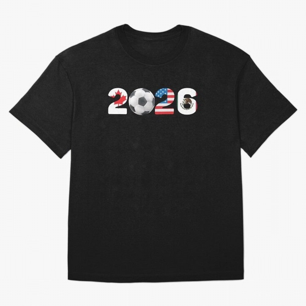 2026 North America Football Massive Event Soccer Ball Classic T-Shirt Relive Match Day Hype around FIFA World Cup 2026 USA Canada Mexico, Mbappe and Neymar, Brazil, Retro Football Energy, Iconic Rivalries, Trophy Chase Drama and Stadium Atmosphere;