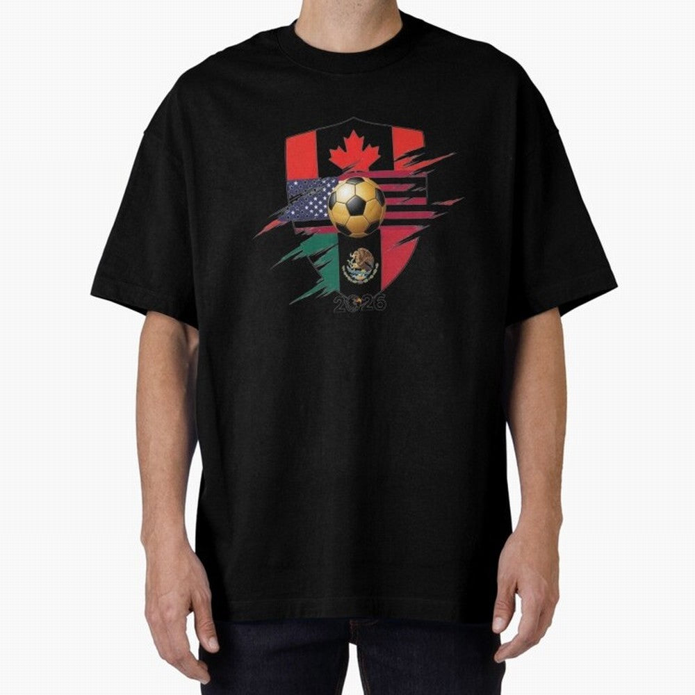 Golden Soccer Ball 2026 Host Nations Emblem Classic T-Shirt Feel the Heartbeat of FIFA World Cup 2026 Group Stage Spirit, Driven by England, CR7, Tournament Hype, Historic Matchups, Family Viewing Parties and Global Sports Pride; Ideal for Fans Who