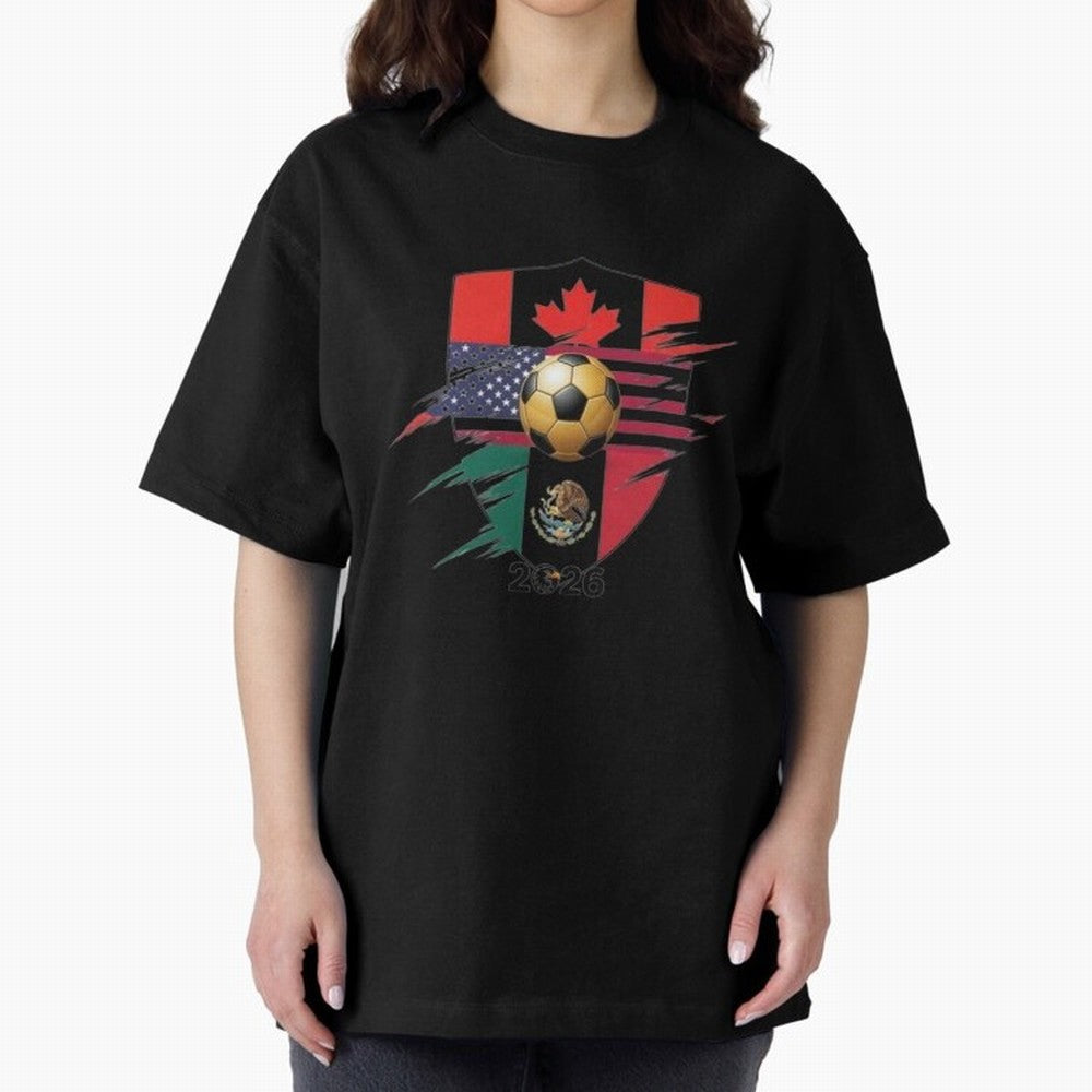 Golden Soccer Ball 2026 Host Nations Emblem Classic T-Shirt Feel the Heartbeat of FIFA World Cup 2026 Group Stage Spirit, Driven by England, CR7, Tournament Hype, Historic Matchups, Family Viewing Parties and Global Sports Pride; Ideal for Fans Who