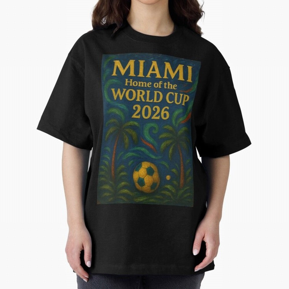 Miami Home of the World Cup 2026 Soccer Fan Poster ¡ª Tropical Art Print Classic T-Shirt Bring International Match Energy to Match Day Hype around FIFA World Cup 2026 Group Stage, Neymar, Haaland and Cristiano Ronaldo, Argentina, Global Supporter