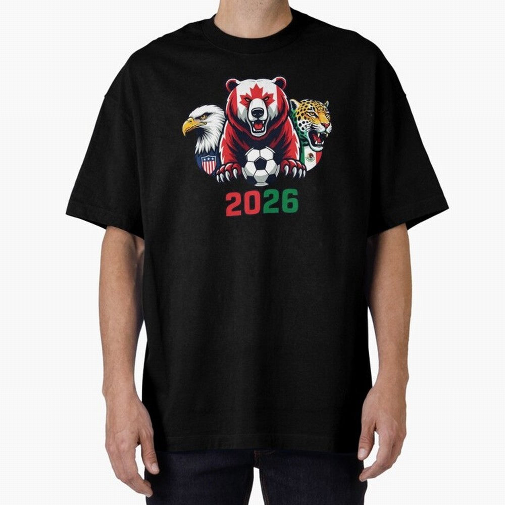 World Cup 2026 USA Canada Mexico Host Mascots Classic T-Shirt Celebrate FIFA World Cup 2026 Spirit, Inspired by Argentina, France and Brazil, Neymar, Global Supporter Spirit, Legendary Goals, National Colors and Tournament Celebration; Ideal for