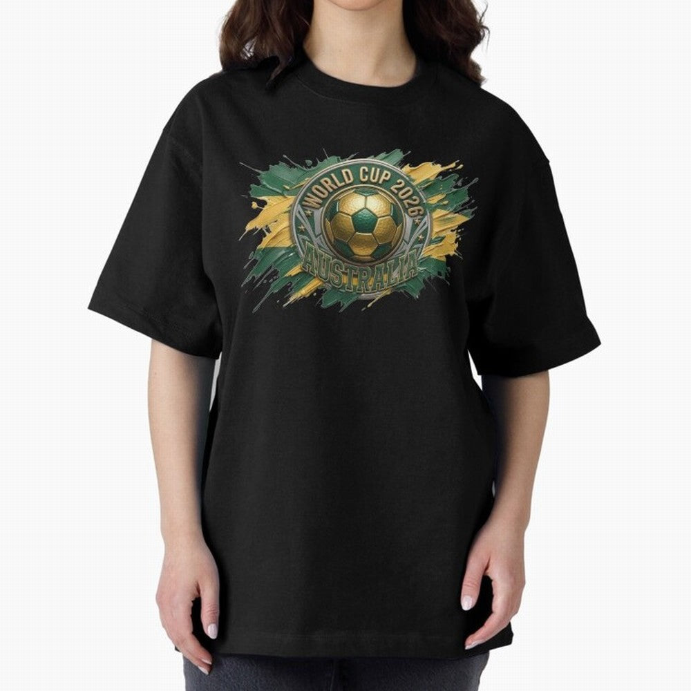 World Cup 2026 Australia Soccer Ball Paint Splash Classic T-Shirt Keep the Legacy of FIFA World Cup 2026 Group Stage Filled with Neymar, Haaland and Cristiano Ronaldo, England, France and Netherlands Energy, Fan Favorite Moments, National Team