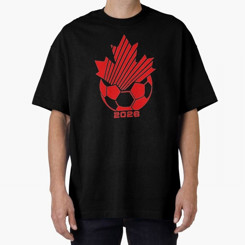 Red Maple Leaf Soccer 2026 Emblem Classic T-Shirt Support Iconic Players in FIFA World Cup 2026 USA Canada Mexico Inspired by Cristiano Ronaldo, Spain and Netherlands Energy, Retro Football Energy, Iconic Rivalries, Trophy Chase Drama and Stadium