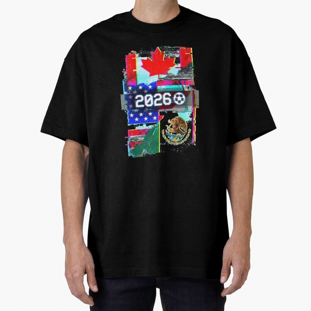 Glitched United 2026 - North America Tournament Emblem Classic T-Shirt Carry the Dream of the FIFA World Cup 2026 Group Stage Journey through Cristiano Ronaldo, Haaland and CR7 Highlights, England Pride, Sports Nostalgia, International Competition,