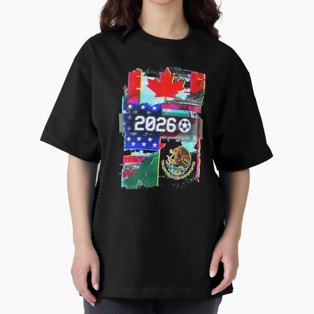 Glitched United 2026 - North America Tournament Emblem Classic T-Shirt Carry the Dream of the FIFA World Cup 2026 Group Stage Journey through Cristiano Ronaldo, Haaland and CR7 Highlights, England Pride, Sports Nostalgia, International Competition,