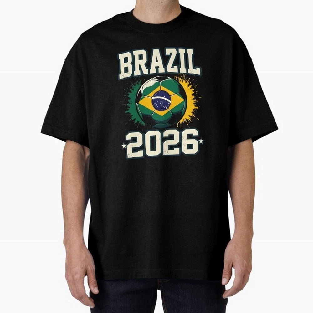 Brazil Soccer Football 2026 Classic T-Shirt Join FIFA World Cup 2026 Group Stage for Fans of CR7 and Portugal, Spain and Germany, Bringing Retro Football Energy, Iconic Rivalries, Trophy Chase Drama and Stadium Atmosphere; Perfect for People Who