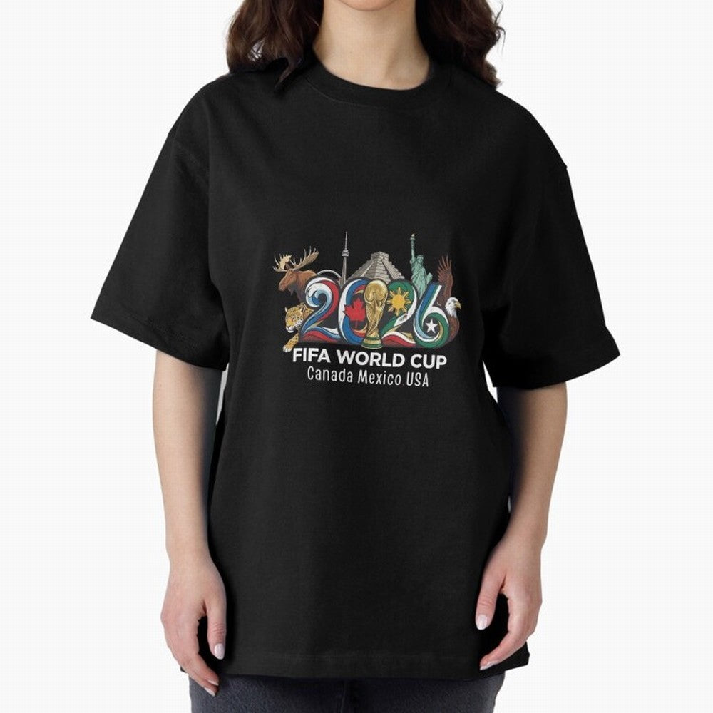 Skyline Landmarks 2026 World Cup Classic T-Shirt Celebrate Golden Goal Energy in FIFA World Cup 2026 USA Canada Mexico for Fans of Messi and Cristiano Ronaldo and England, France and Netherlands, Bringing Retro Football Energy, Iconic Rivalries,