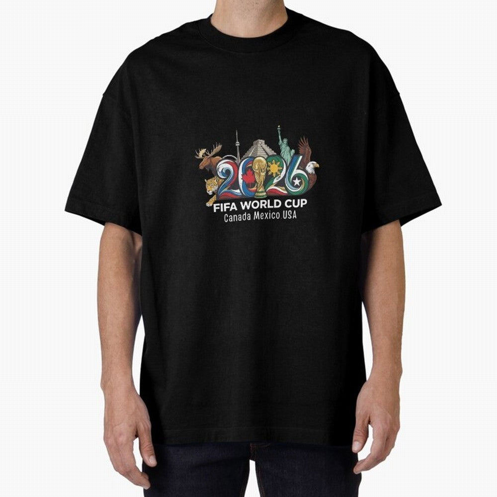 Skyline Landmarks 2026 World Cup Classic T-Shirt Celebrate Golden Goal Energy in FIFA World Cup 2026 USA Canada Mexico for Fans of Messi and Cristiano Ronaldo and England, France and Netherlands, Bringing Retro Football Energy, Iconic Rivalries,