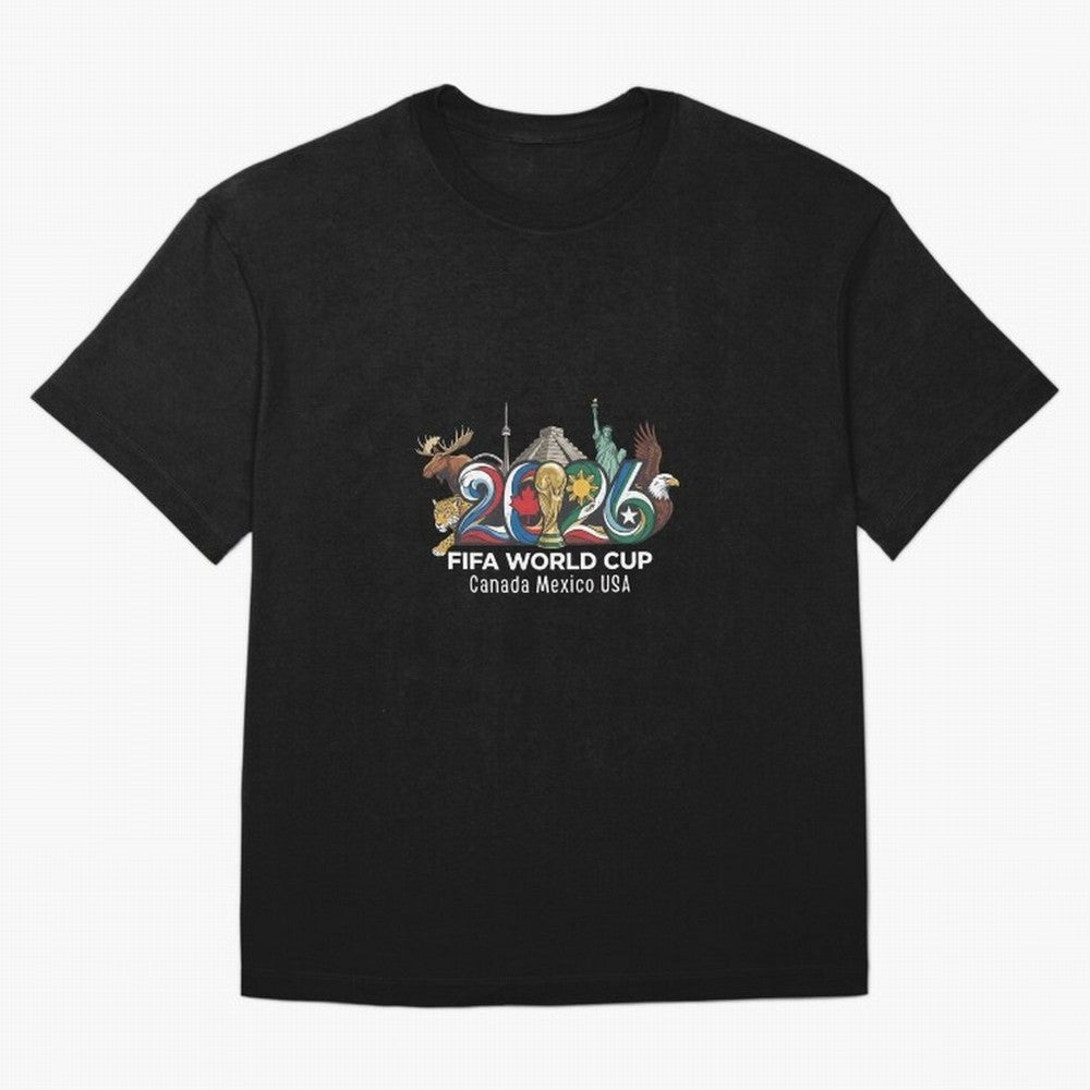 Skyline Landmarks 2026 World Cup Classic T-Shirt Celebrate Golden Goal Energy in FIFA World Cup 2026 USA Canada Mexico for Fans of Messi and Cristiano Ronaldo and England, France and Netherlands, Bringing Retro Football Energy, Iconic Rivalries,