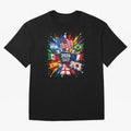 2026 Soccer World Championship Global Flags Paint Splash Sports Fan Graphic Classic T-Shirt Honor the Football Icons of FIFA World Cup 2026 Group Stage Spirit, Featuring Spain and Netherlands, Messi, Neymar and Mbappe, Football Passion, Legendary