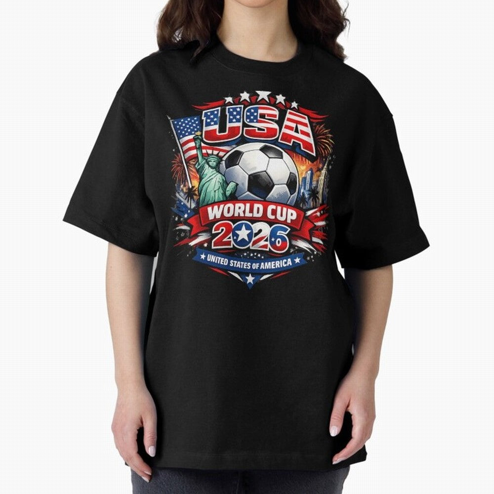 USA World Cup 2026 Soccer Graphic ¨C Patriotic Football Fan Art Classic T-Shirt Represent Fans Who Live for FIFA World Cup 2026 Group Stage Connected to Messi and Cristiano Ronaldo, Germany Energy, Retro Football Energy, Iconic Rivalries, Trophy