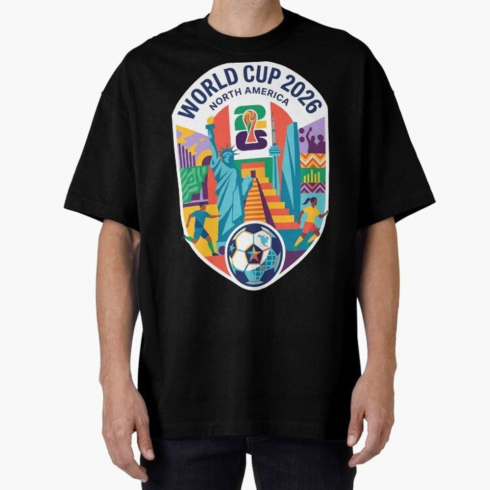 World Cup 2026 North America Soccer Tournament Colorful Emblem Classic T-Shirt Make Every Kick Count in Match Day Hype around FIFA World Cup 2026, Messi, Neymar and Mbappe, France, Worldwide Fan Energy, Dramatic Goals, Stadium Lights and