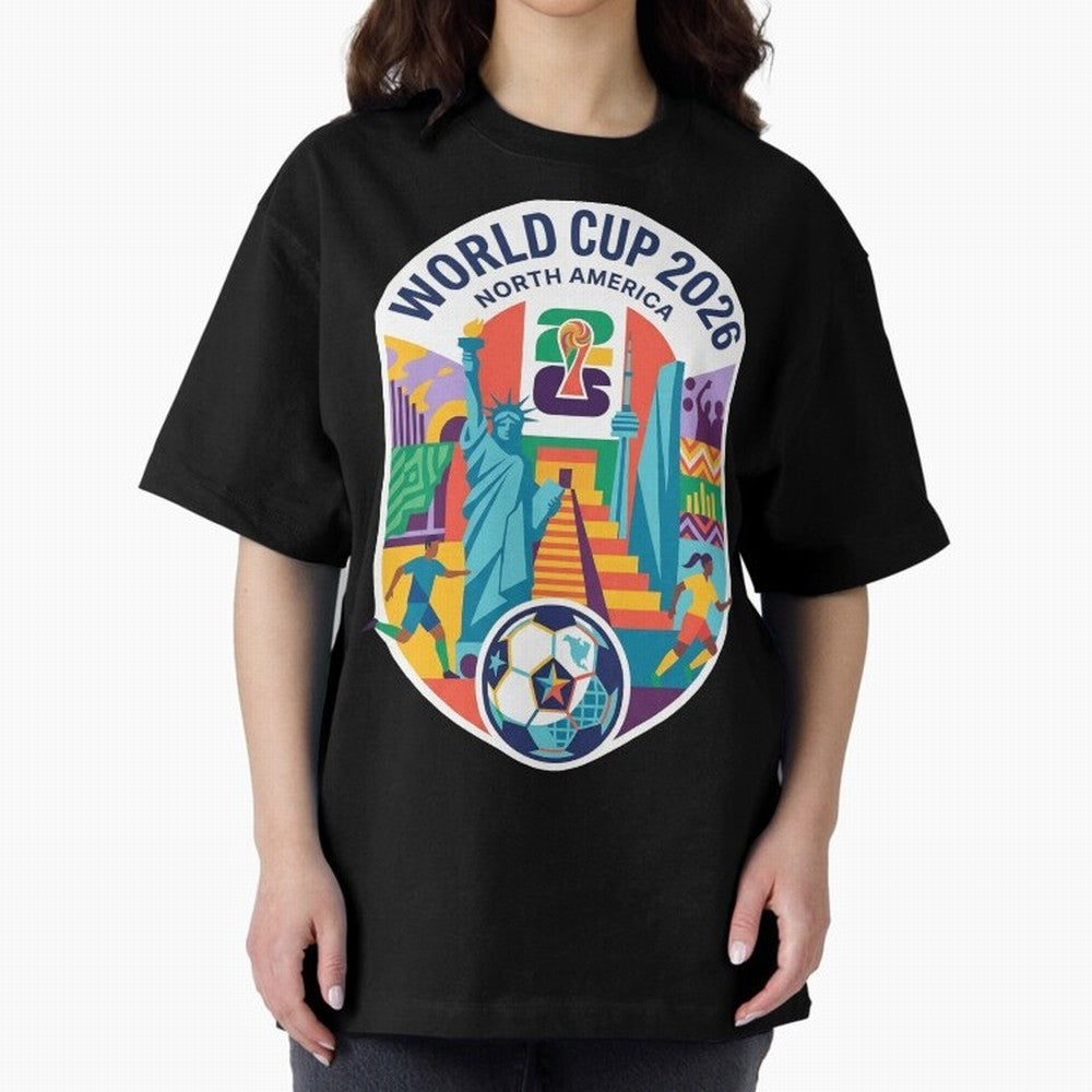 World Cup 2026 North America Soccer Tournament Colorful Emblem Classic T-Shirt Make Every Kick Count in Match Day Hype around FIFA World Cup 2026, Messi, Neymar and Mbappe, France, Worldwide Fan Energy, Dramatic Goals, Stadium Lights and