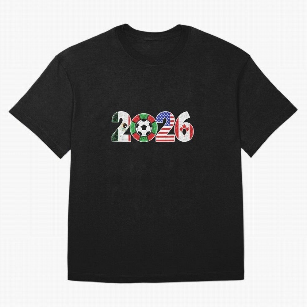 North American Soccer Spirit Team 2026 T-Shirt_82770209 Classic T-Shirt Feel the FIFA World Cup 2026 Group Stage Journey through Messi and Cristiano Ronaldo Highlights, Argentina and Brazil Pride, Match Day Excitement, Supporter Culture, Golden