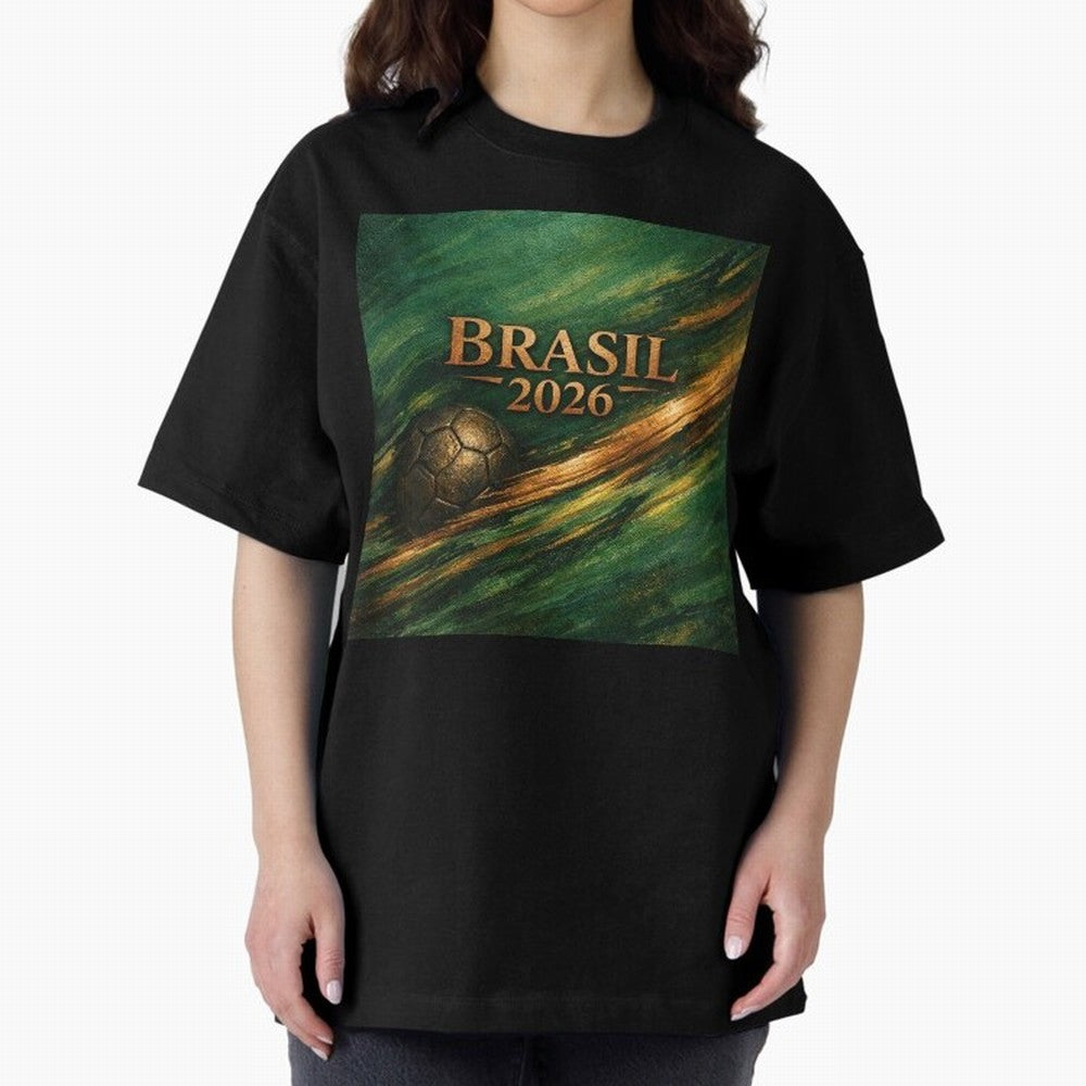 Brasil 2026 Soccer Theme Gold - Elegance Classic T-Shirt Bring Match Day Fire to the FIFA World Cup 2026 Group Stage Journey through Messi, CR7 and Mbappe Highlights, Argentina, France and Brazil Pride, Fan Favorite Moments, National Team Passion,