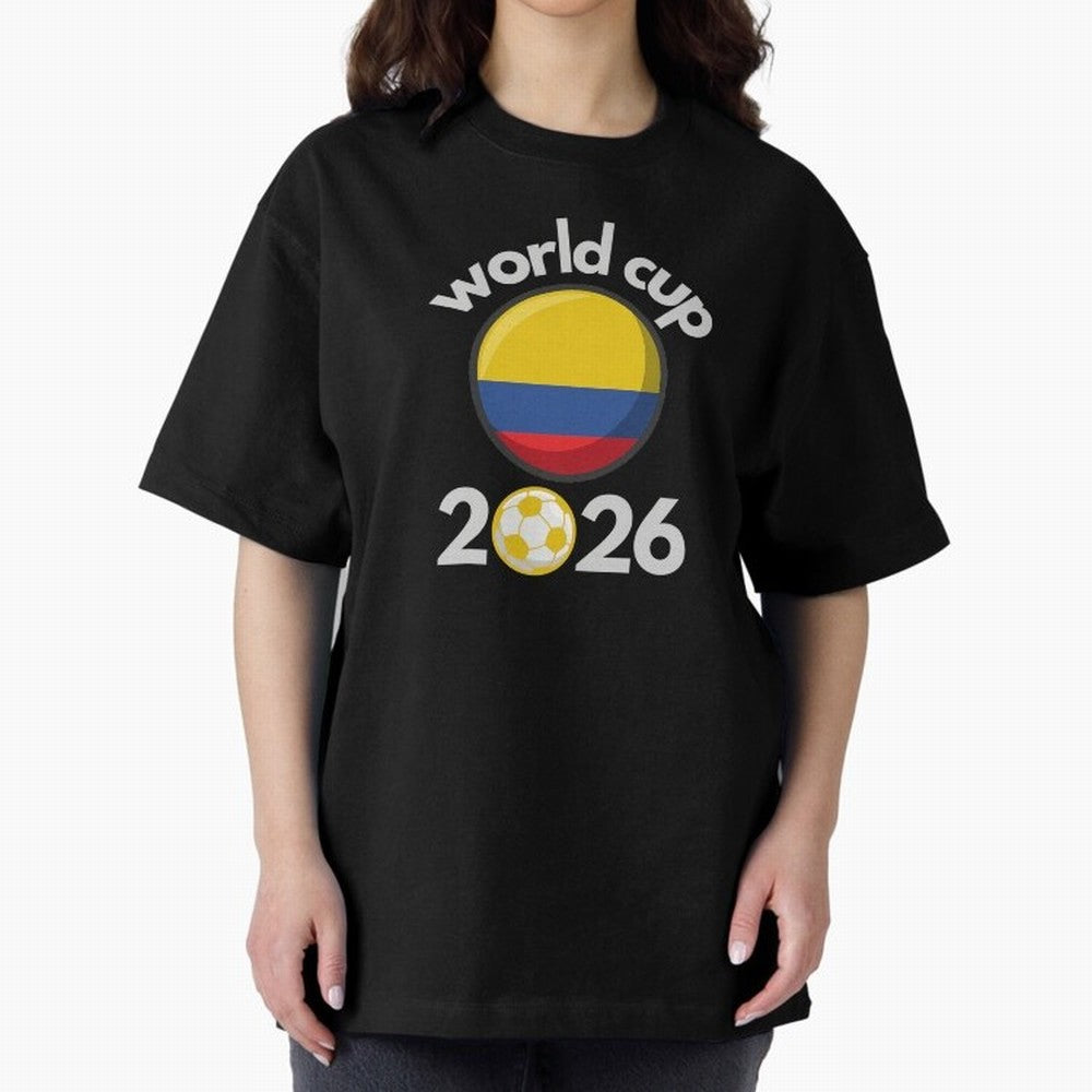 Columbia Flag World Cup 2026 Soccer Design ¨C Columbian Football Futbol Classic T-Shirt Celebrate Global Passion for FIFA World Cup 2026 Centered on Messi and Cristiano Ronaldo, Spain Energy, Worldwide Fan Energy, Dramatic Goals, Stadium Lights and