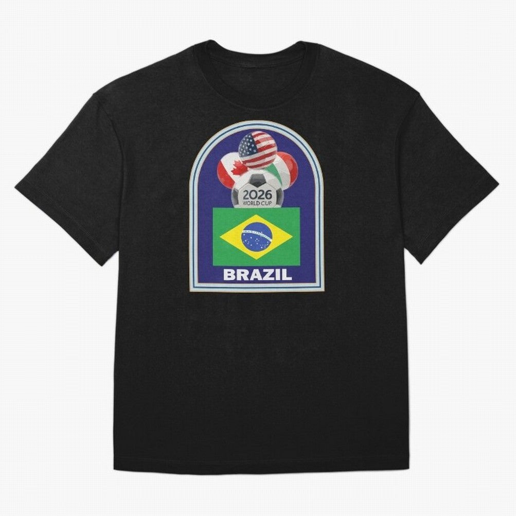 Brazil 2026 Soccer T-shirt Classic T-Shirt Celebrate Classic Football Spirit in FIFA World Cup 2026 for Fans of Neymar and Spain, Bringing Tournament Hype, Historic Matchups, Family Viewing Parties and Global Sports Pride; Perfect for Supporters