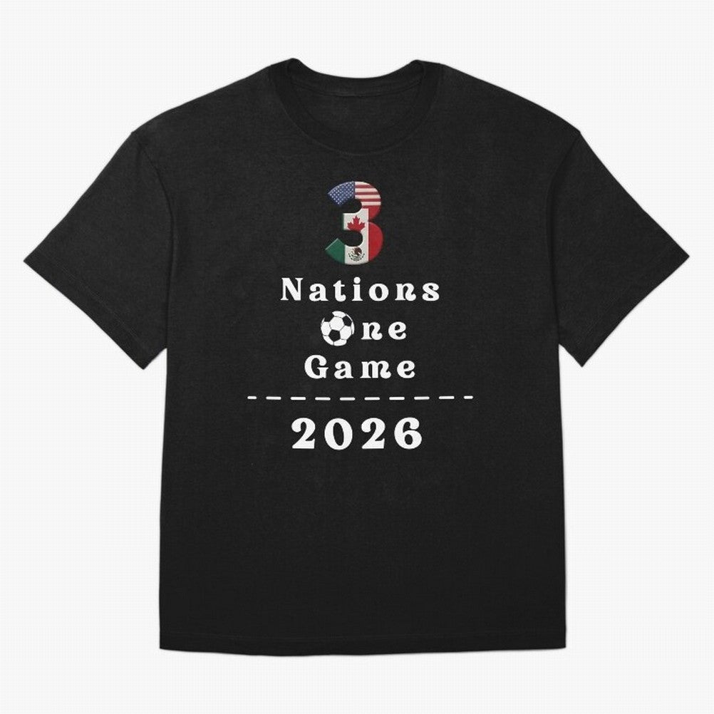 World Cup 2026 Host Nations Classic T-Shirt Embrace FIFA World Cup 2026 USA Canada Mexico Filled with Neymar, France and Portugal Energy, Vintage Soccer Flavor, Modern Football Stars, National Flags and Final Night Emotion; Ideal for Fans Who