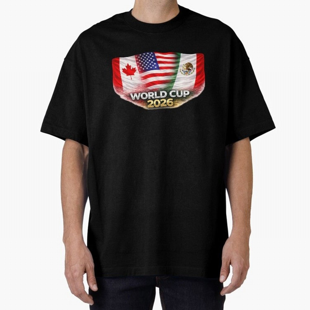 World Cup 2026 North America Flags Design ¨C USA Canada Mexico Soccer Fan Graphic Classic T-Shirt Represent Fans Who Live for FIFA World Cup 2026 Centered on Mbappe, Brazil, Portugal and Argentina Energy, Retro Football Energy, Iconic Rivalries,