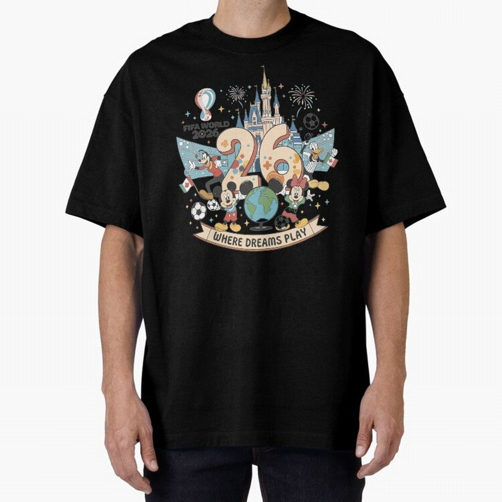 Dreamland Football 26 Shirt | Cute Cartoon Global Celebration Tee Classic T-Shirt Honor the Beautiful Game during the FIFA World Cup 2026 USA Canada Mexico Journey through Messi, Neymar and Mbappe Highlights, Argentina Pride, Classic Soccer