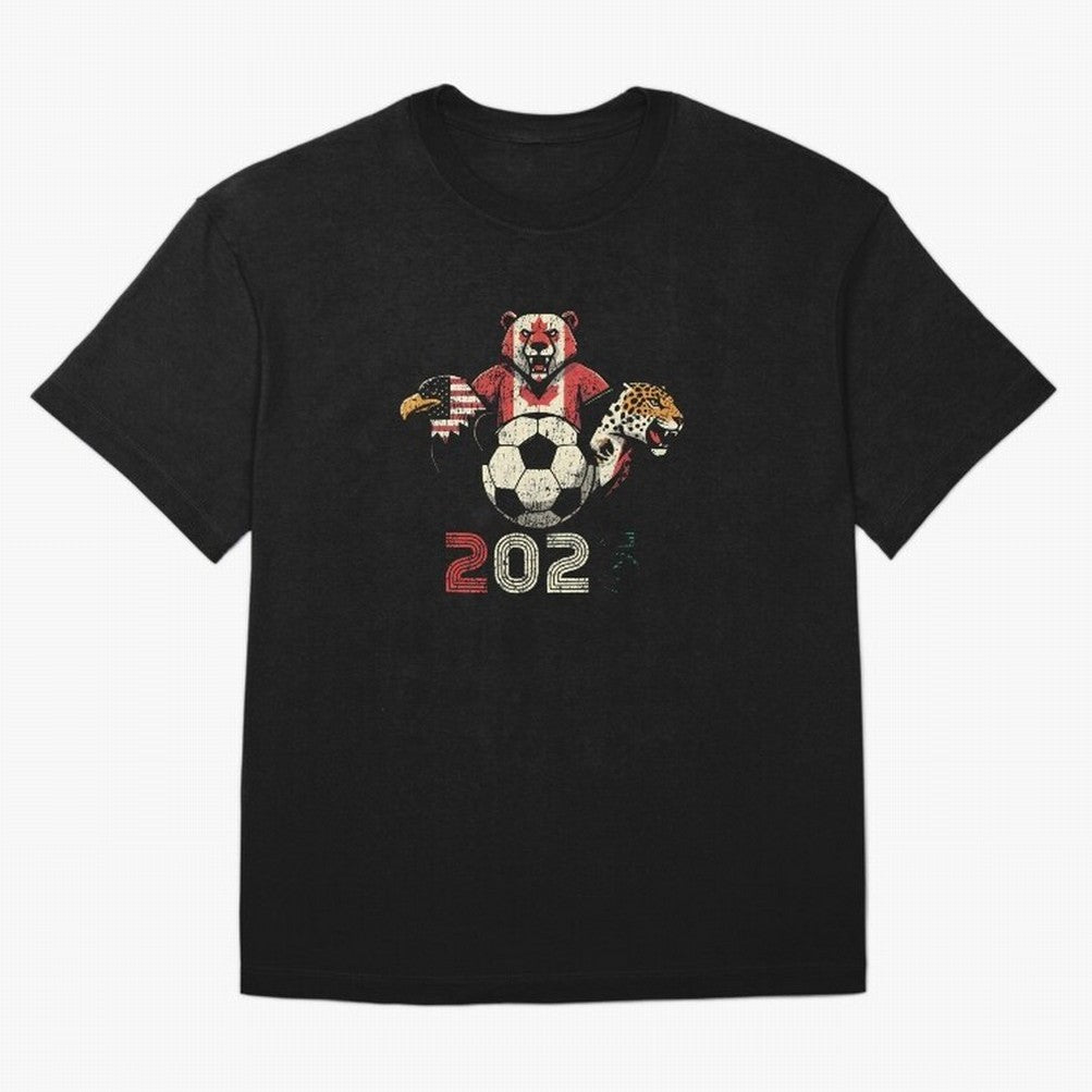 United 2026 Soccer Mascots North America Tournament T-Shirt_83157189 Classic T-Shirt Support Your Favorite Stars during Match Day Hype around FIFA World Cup 2026, Messi, England, France and Netherlands, Vintage Soccer Flavor, Modern Football Stars,