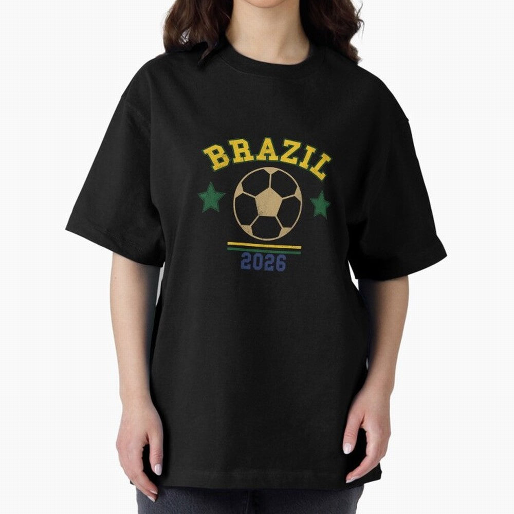 Brazil 2026 ¡ª Vintage Soccer Tee Classic T-Shirt Represent Fans Who Live for FIFA World Cup 2026 Group Stage Featuring Messi, CR7 and Mbappe, Brazil Energy, Goal Celebration Energy, Supporter Heritage, Football Icons and Worldwide Tournament Joy;