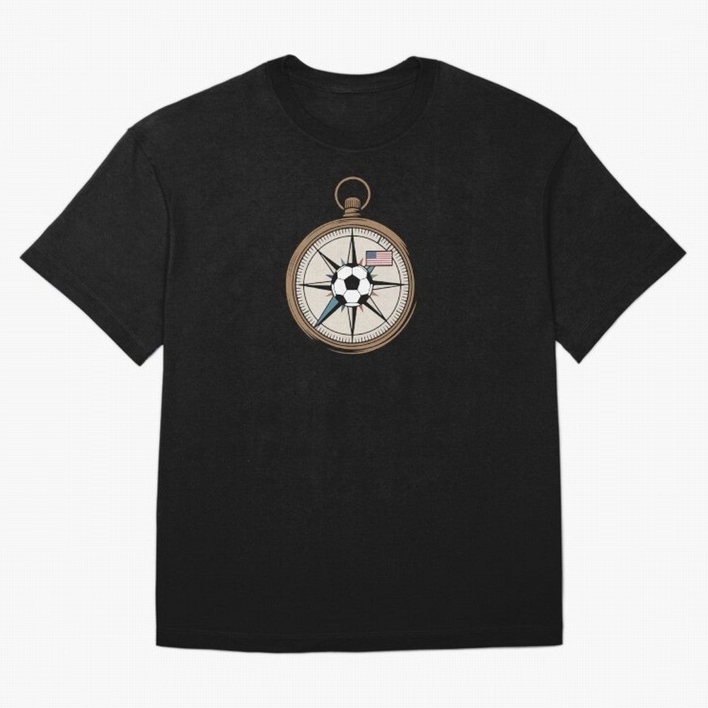 All Roads Lead to 2026 USA Compass Soccer World Cup Classic T-Shirt Celebrate Golden Goal Energy in FIFA World Cup 2026 Group Stage Connected to Mbappe and Neymar, Brazil Energy, Football Passion, Legendary Performances, Festival Vibes and