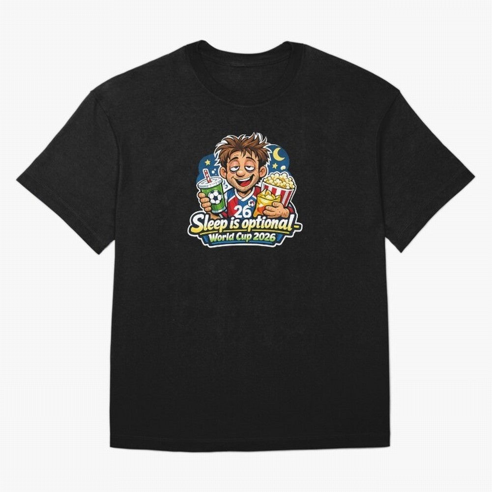 Sleep Is Optional ¨C World Cup 2026 Funny Soccer Fan Night Design Classic T-Shirt Build FIFA World Cup 2026 Driven by CR7, Argentina and Brazil Energy, Stadium Memories, Football Loyalty, International Chants and Championship Tradition; Ideal for