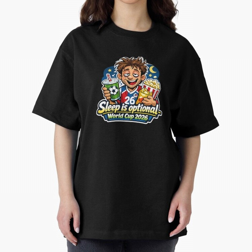 Sleep Is Optional ¨C World Cup 2026 Funny Soccer Fan Night Design Classic T-Shirt Build FIFA World Cup 2026 Driven by CR7, Argentina and Brazil Energy, Stadium Memories, Football Loyalty, International Chants and Championship Tradition; Ideal for
