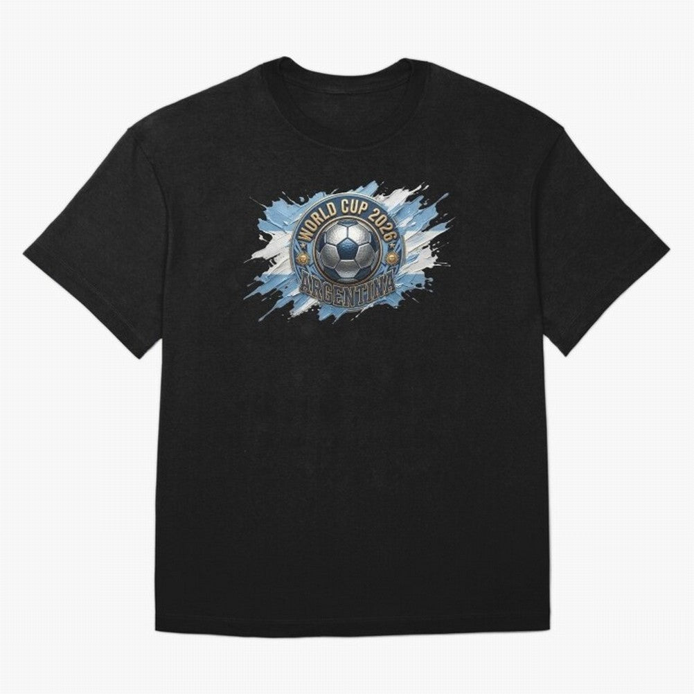 World Cup 2026 Argentina Soccer Ball Paint Splash Classic T-Shirt Cheer through Every Moment of FIFA World Cup 2026 USA Canada Mexico Connected to Messi and Cristiano Ronaldo, France Energy, Retro Football Energy, Iconic Rivalries, Trophy Chase