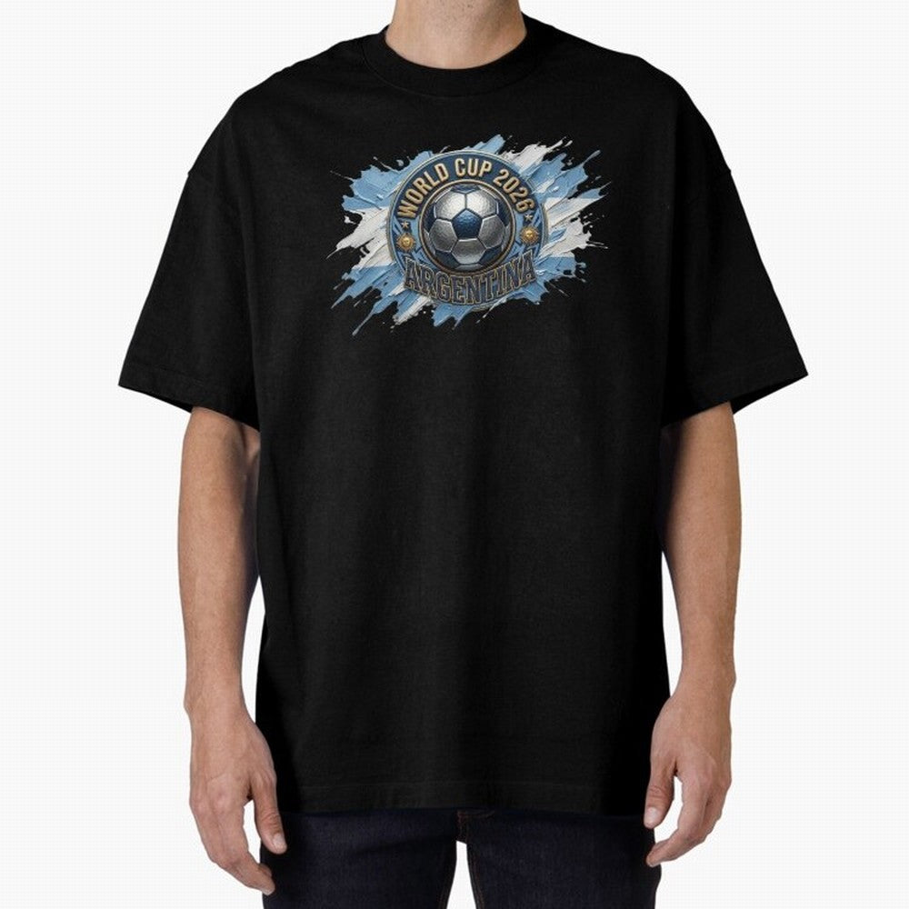 World Cup 2026 Argentina Soccer Ball Paint Splash Classic T-Shirt Cheer through Every Moment of FIFA World Cup 2026 USA Canada Mexico Connected to Messi and Cristiano Ronaldo, France Energy, Retro Football Energy, Iconic Rivalries, Trophy Chase