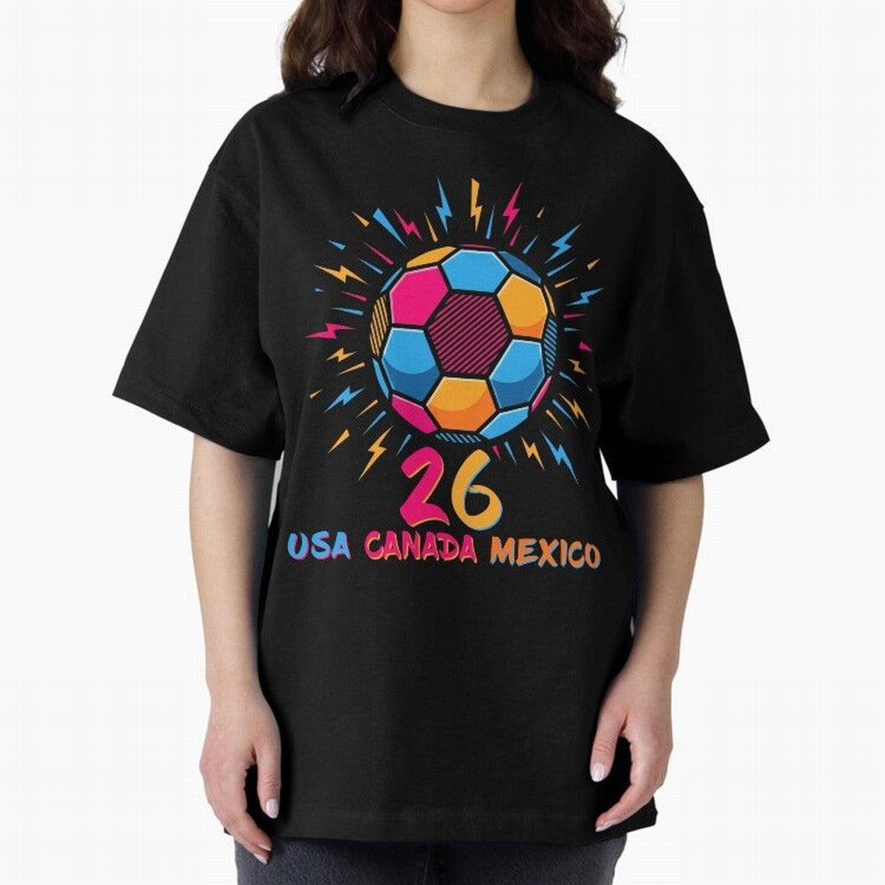 2026 Colorful Soccer Ball USA Canada Mexico 26 Classic T-Shirt Feel the Roar of the FIFA World Cup 2026 USA Canada Mexico Journey through Messi Highlights, Argentina and Brazil Pride, Stadium Memories, Football Loyalty, International Chants and