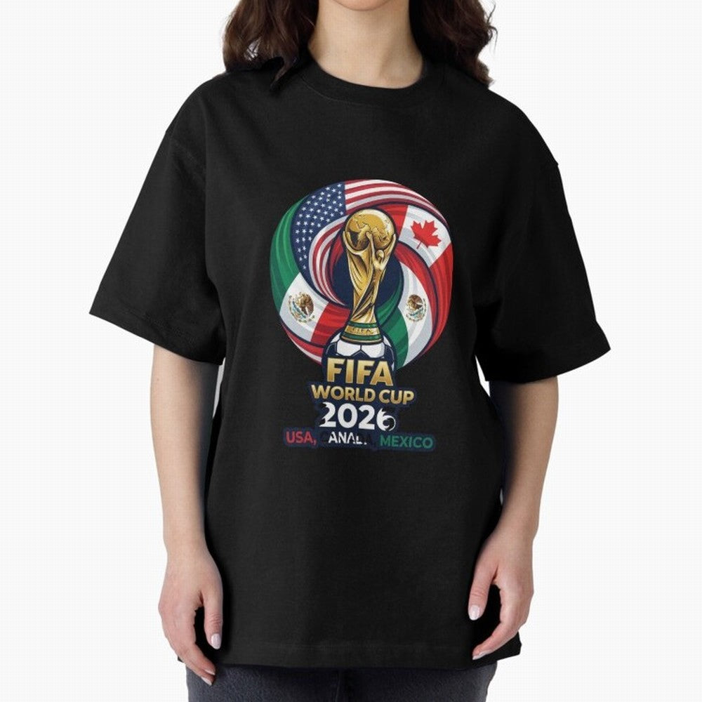 Glossy Host Nations Trophy Shield Classic T-Shirt Stand with FIFA World Cup 2026 USA Canada Mexico for Fans of Mbappe and Neymar and France, Bringing Fan Favorite Moments, National Team Passion, Big Match Drama and Soccer History; Perfect for Fans,