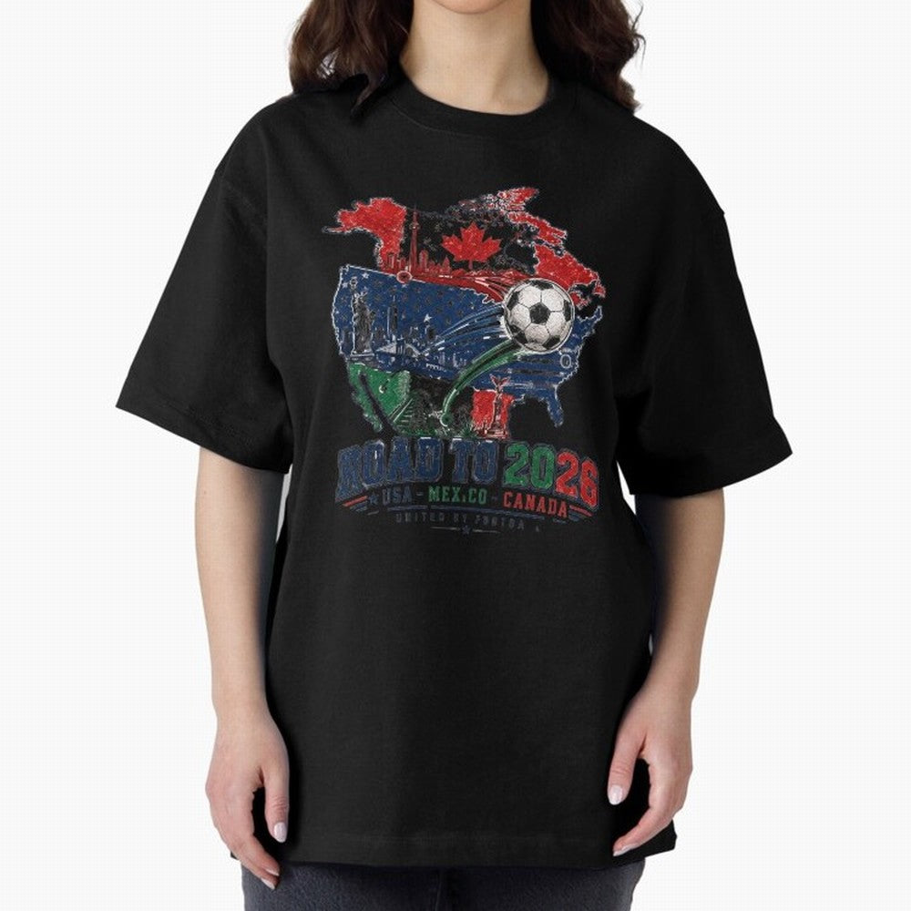Road to 2026 USA Mexico Canada Soccer Badge Classic T-Shirt Step into FIFA World Cup 2026 Spirit, Built around Brazil, CR7, Classic Soccer Heritage, Championship Pressure, Fan Loyalty and International Pride; Great for Supporters Who Love Legendary