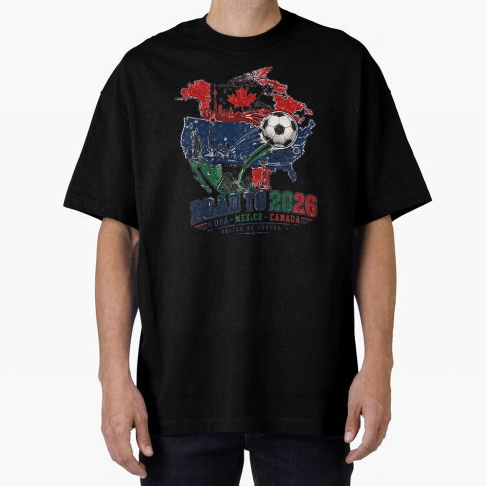 Road to 2026 USA Mexico Canada Soccer Badge Classic T-Shirt Step into FIFA World Cup 2026 Spirit, Built around Brazil, CR7, Classic Soccer Heritage, Championship Pressure, Fan Loyalty and International Pride; Great for Supporters Who Love Legendary