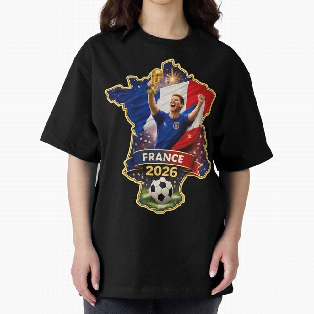 France Map Silhouette 2026 Football Victory Graphic Classic T-Shirt Turn Up for FIFA World Cup 2026 Group Stage Made for CR7 and Messi, Argentina Energy, Game Day Rituals, Football Legends, Country Pride and the Road to the Final; Ideal for