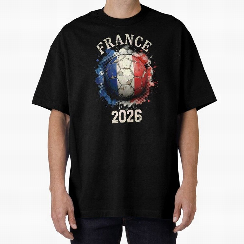 France 2026 Football Art | Vintage Tricolor Soccer Ball Splash Design Classic T-Shirt Build Global Football Passion for FIFA World Cup 2026 USA Canada Mexico, Inspired by Haaland and Mbappe, France and Portugal, Football Festival Excitement, Trophy