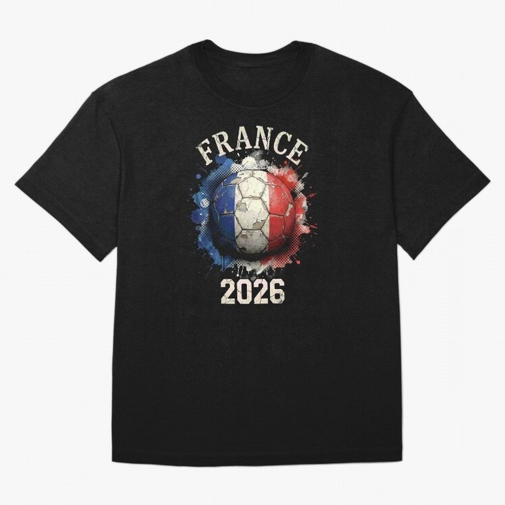 France 2026 Football Art | Vintage Tricolor Soccer Ball Splash Design Classic T-Shirt Build Global Football Passion for FIFA World Cup 2026 USA Canada Mexico, Inspired by Haaland and Mbappe, France and Portugal, Football Festival Excitement, Trophy