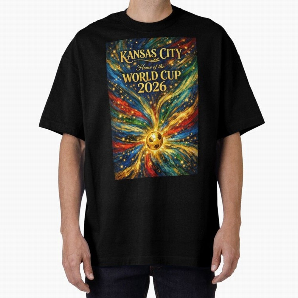 Kansas City World Cup 2026 Starburst Soccer Poster ¡ª Van Gogh Fluid Art Print Classic T-Shirt Show Up for the Glory of Global Football Passion for FIFA World Cup 2026 USA Canada Mexico, Built around Messi, CR7 and Mbappe, Portugal, Spain and
