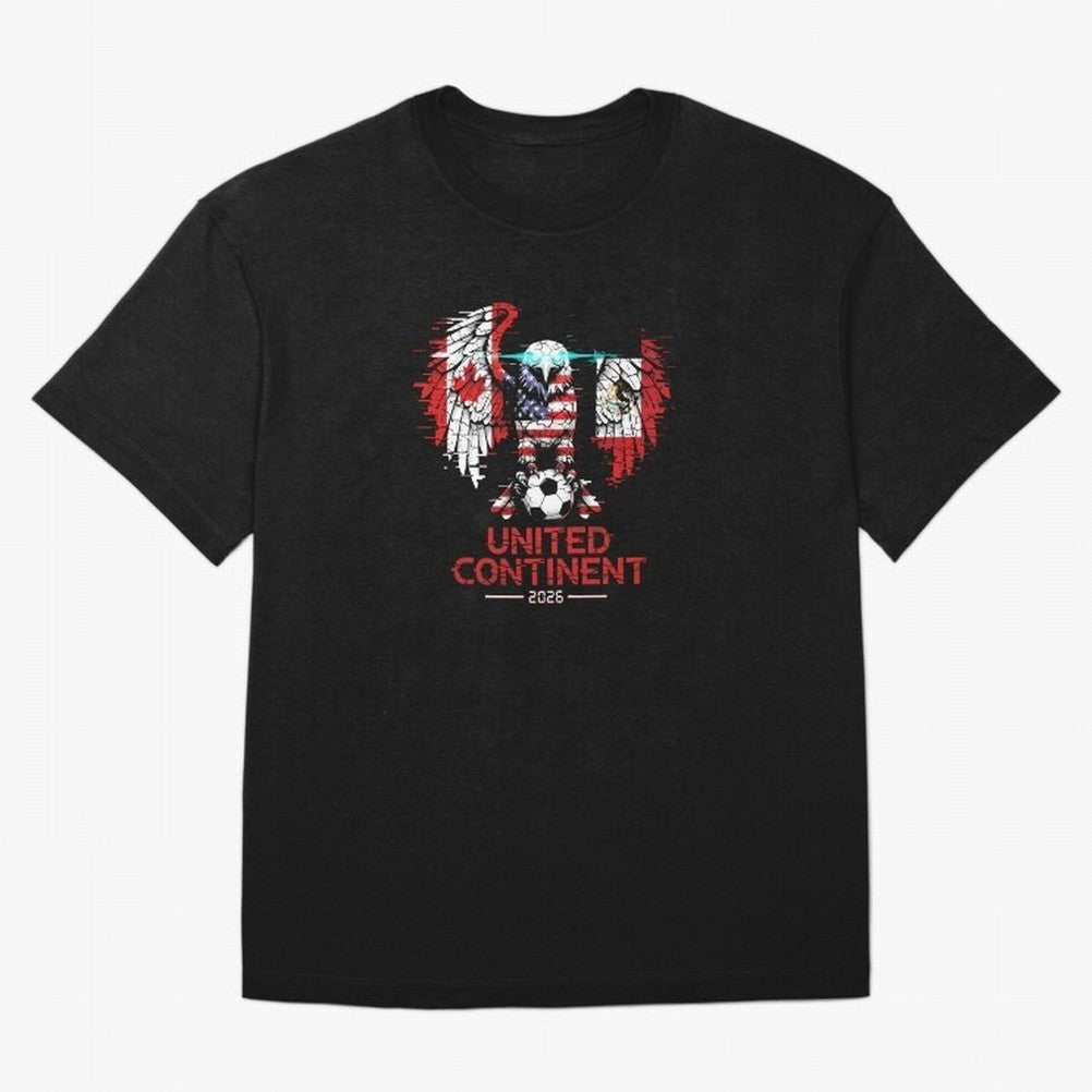 Glitched North America Eagle World Cup Soccer 2026 T-Shirt_83958408 Classic T-Shirt Fuel Your Fan Pride for the FIFA World Cup 2026 Group Stage Journey through Haaland Highlights, Argentina, France and Brazil Pride, Champion Mindset, Group Stage