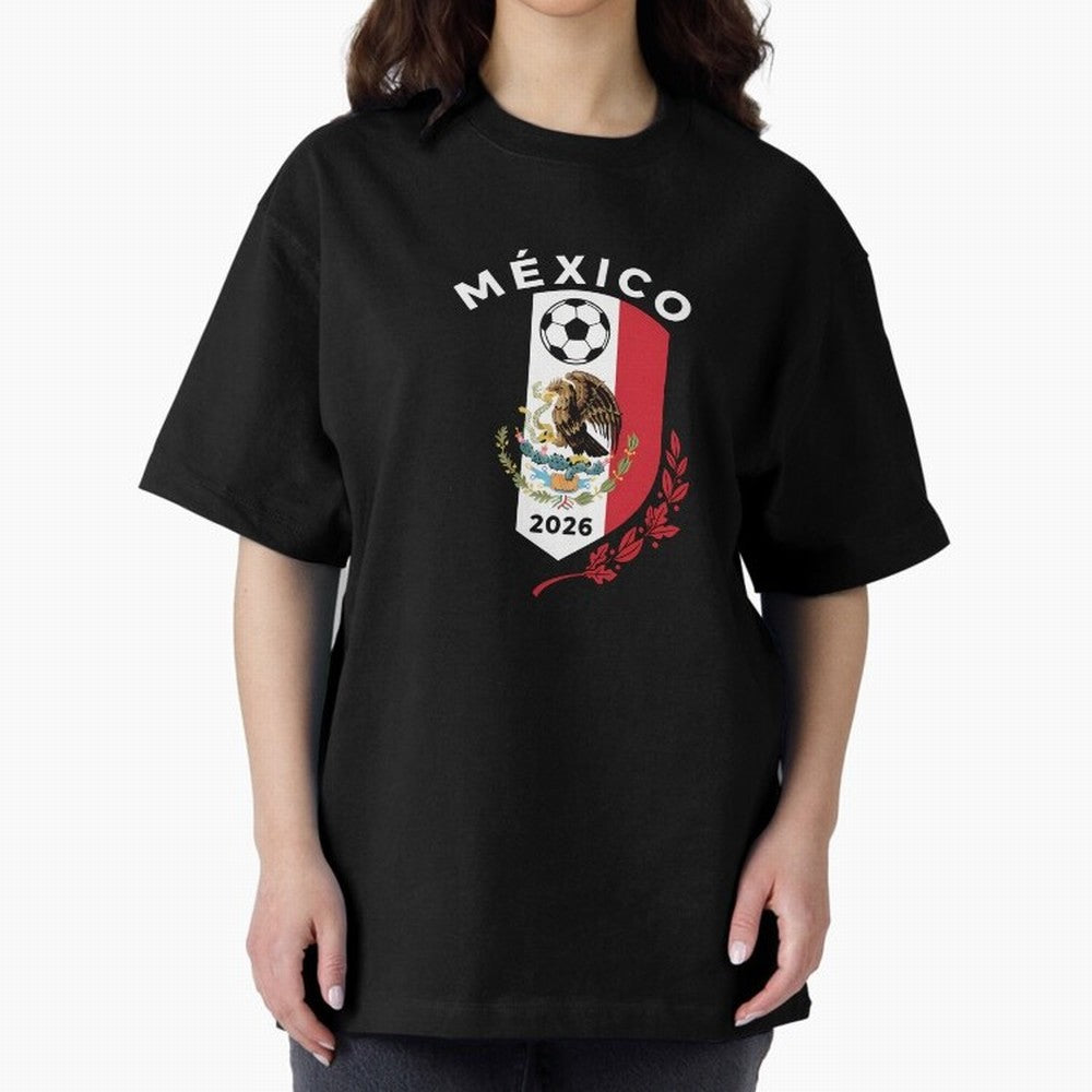 Mexico Emblem World Cup Soccer 2026 Football Crew T-Shirt_83050167 Classic T-Shirt Stand Proud for FIFA World Cup 2026 Made for Messi and Cristiano Ronaldo, Brazil Energy, Goal Celebration Energy, Supporter Heritage, Football Icons and Worldwide