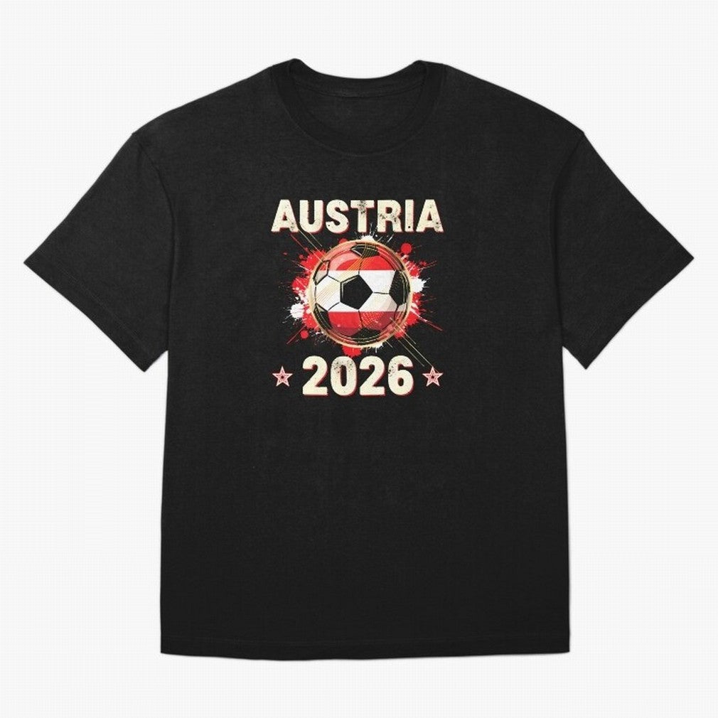 World Cup 2026 Austria Soccer Ball North America - Austrian Fan Gift T-Shirt_85028223 Classic T-Shirt Relive FIFA World Cup 2026 USA Canada Mexico for Fans of Messi and France, Bringing Stadium Memories, Football Loyalty, International Chants and