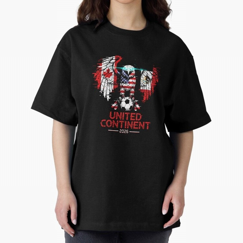 Glitched North America Eagle World Cup Soccer 2026 T-Shirt_83958408 Classic T-Shirt Celebrate Unforgettable Nights in FIFA World Cup 2026 USA Canada Mexico for Fans of Neymar and France and Portugal, Bringing Sports Nostalgia, International