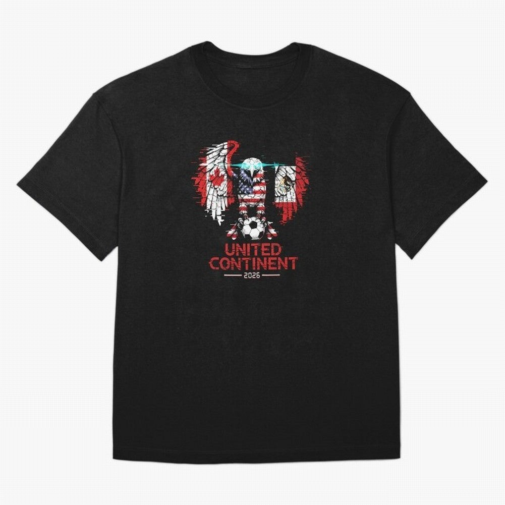 Glitched North America Eagle World Cup Soccer 2026 T-Shirt_83958408 Classic T-Shirt Celebrate Unforgettable Nights in FIFA World Cup 2026 USA Canada Mexico for Fans of Neymar and France and Portugal, Bringing Sports Nostalgia, International