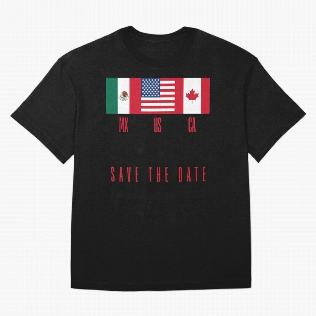 2026 World Cup Opening & Final ¨C Azteca Stadium Mexico & MetLife Stadium USA ¨C Football Design with Mexican, Canadian & US Flags Classic T-Shirt Fuel FIFA World Cup 2026 Featuring Haaland and Mbappe, England and Germany Energy, Stadium Memories,