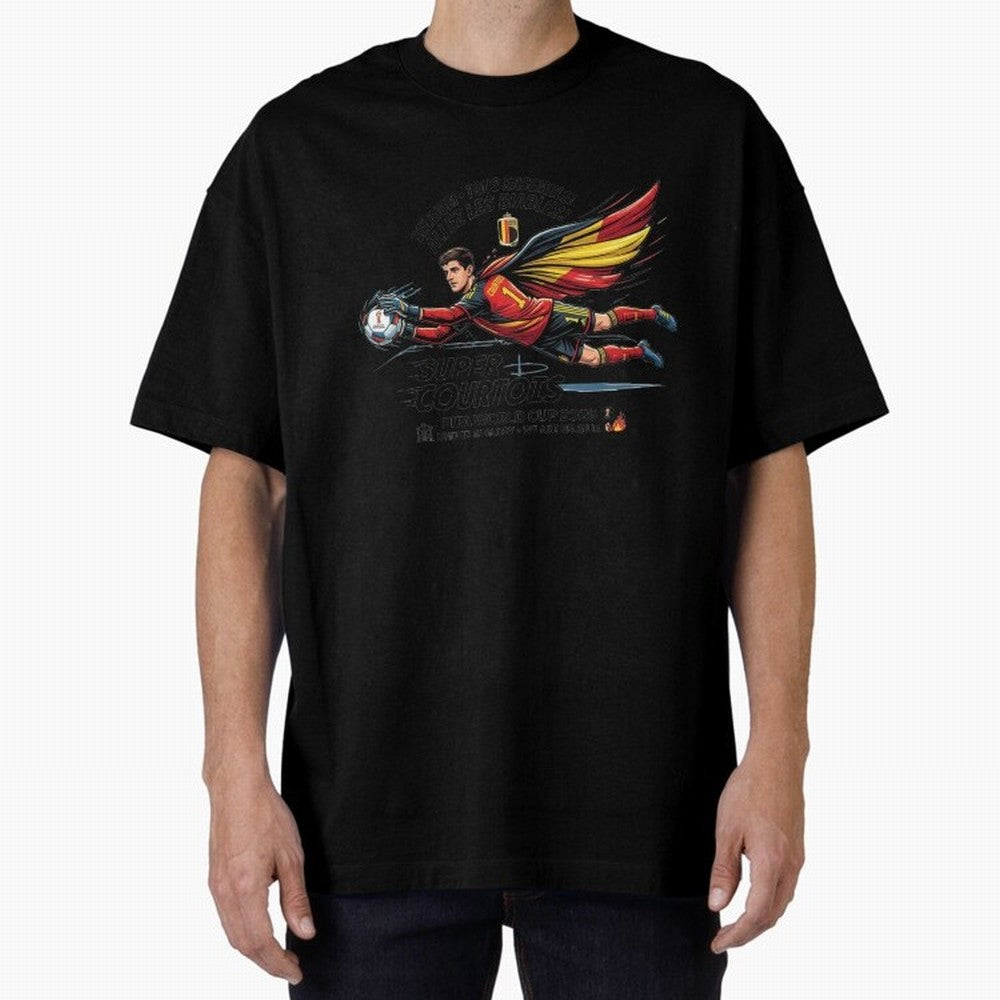 Thibaut Courtois Fan Art Classic T-Shirt Support the FIFA World Cup 2026 Group Stage Journey through Messi, CR7 and Mbappe Highlights, Brazil, Portugal and Argentina Pride, Vintage Soccer Flavor, Modern Football Stars, National Flags and Final