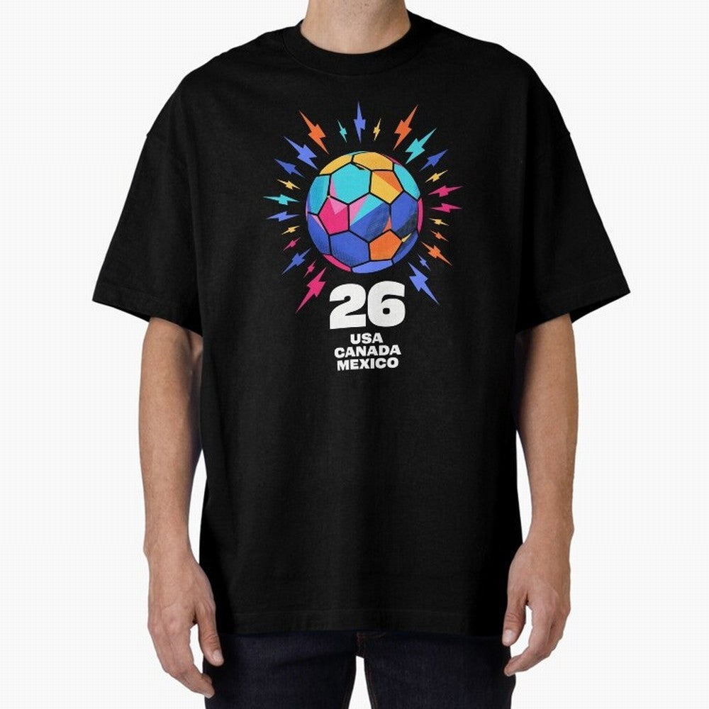 2026 Colorful Soccer Ball USA Canada Mexico 26 Classic T-Shirt Feel the Roar of Match Day Hype around FIFA World Cup 2026 USA Canada Mexico, Cristiano Ronaldo, Haaland and CR7, Germany, Football Passion, Legendary Performances, Festival Vibes and