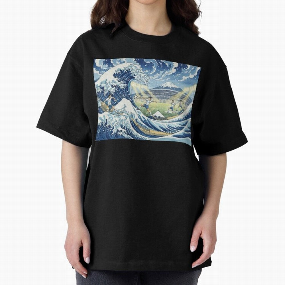 Soccer Players in Hokusai Waves Japan Classic T-Shirt Celebrate the Stars of the FIFA World Cup 2026 Group Stage Journey through Neymar, Haaland and Cristiano Ronaldo Highlights, Spain and Netherlands Pride, Stadium Chants, National Pride, Trophy