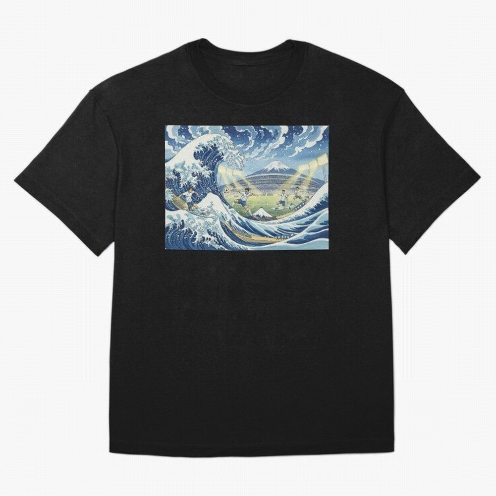 Soccer Players in Hokusai Waves Japan Classic T-Shirt Celebrate the Stars of the FIFA World Cup 2026 Group Stage Journey through Neymar, Haaland and Cristiano Ronaldo Highlights, Spain and Netherlands Pride, Stadium Chants, National Pride, Trophy
