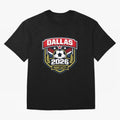 Dallas 2026 Host City Emblem with Laurel Classic T-Shirt Honor Champions and Dreams in Match Day Hype around FIFA World Cup 2026 Group Stage, Mbappe, Argentina, France and Brazil, Champion Mindset, Group Stage Buzz, Knockout Tension and Passionate